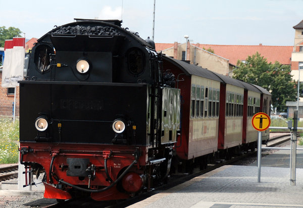 Train with steam locomotive