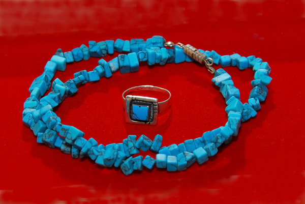 Turquoise and silver  jeweller