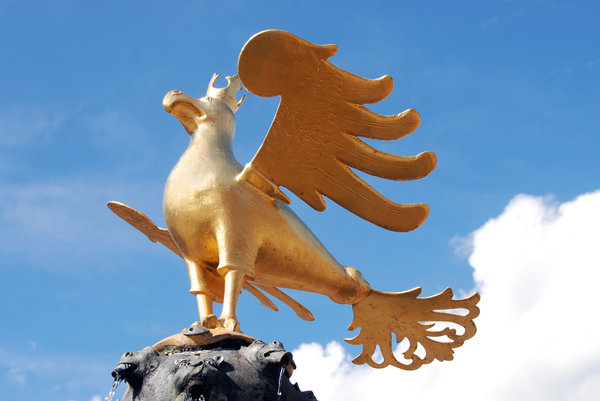 Golden eagle statue in german 