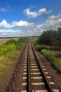 Rural landscape with the rail