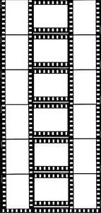 Negative film frames: Strips of black&white photography film