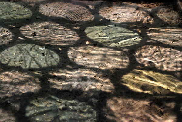 Gleam on medieval stone floori