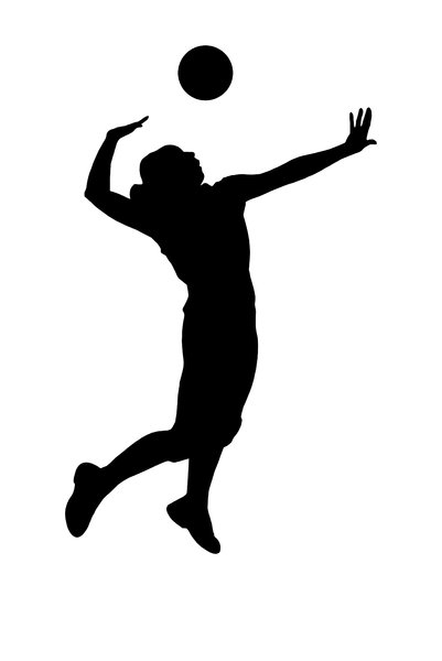 Volleyball 2: Silhouette of playing girl
