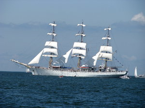 The Tall Ships Races 2009 in P: Sails on Baltic Sea near Gdynia harbor