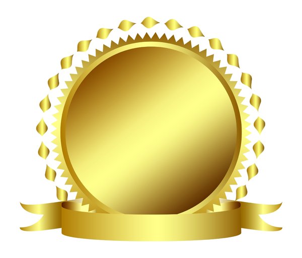Gold Metal, Seal or Stamp with: Gold Metal, Seal or Stamp with banner 