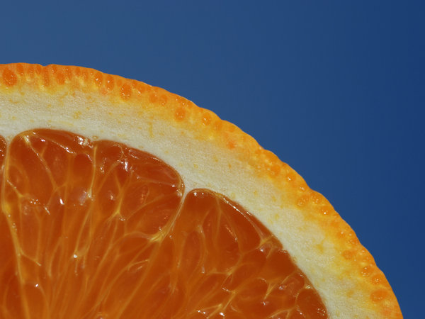 close-up of sliced orange