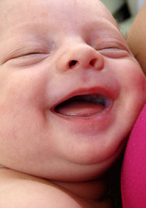 Happy Baby 2: My baby boy Miguel smiling at his mother's lap