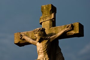 INRI: A statue of Jesus Christ on the cross