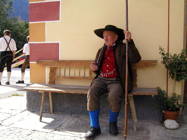 local in traditional costume