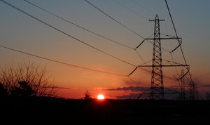 Setting the power 2: Powerlines in sunset