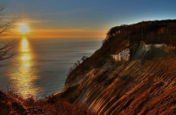 Sunrise - HDR: Sunrise from a rock of chalk