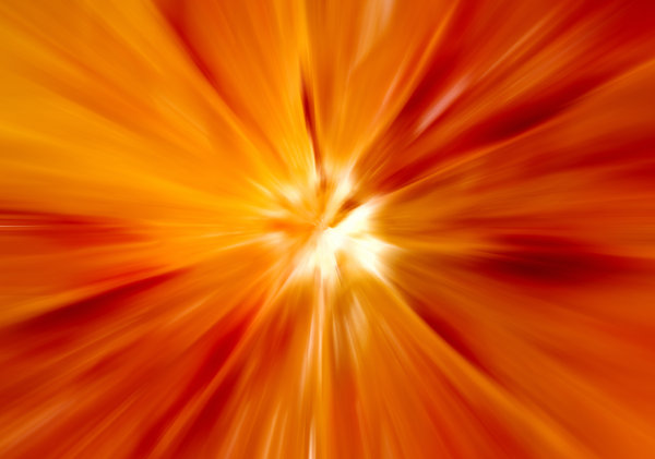 Sunburst: Macro shot of a blood orange with zoom blur added.