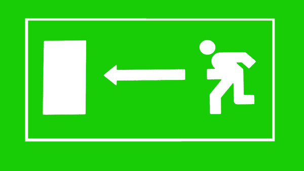 Emergency exit: A sign. Please let me know if you decide to use it!