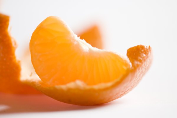 Tangerine part: macro of a tangerine part