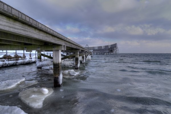 Pier in ice - HDR