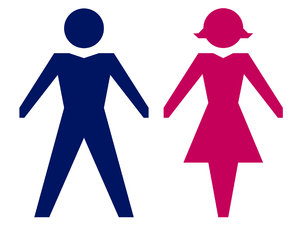 Gender Icons 2: Male and female icons in silhouette.