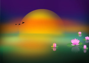 Lotus Lake Ilustración