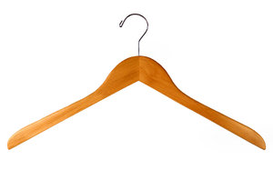 Clothes Hanger: A clothes hanger isolated on a white background.
