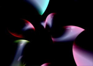Abstract Shapes: Abstract design of coloured shapes against a dark background.