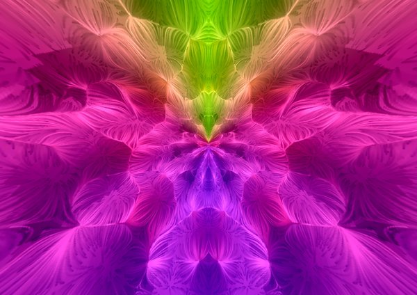 Feathery Fractal 1: A soft, billowing fractal pattern in rainbow colours. You may prefer:  http://www.rgbstock.com/photo/ow1AXem/Collage+Background+7  or:  http://www.rgbstock.com/photo/ouFSKgE/Blurred+Background+lines+29