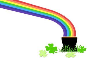 Lucky Rainbow: Rainbow and clover leaves