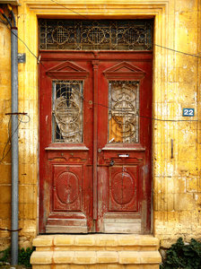 Old door: Abandoned house in the Turkish side of Nicosia, Cyprus.