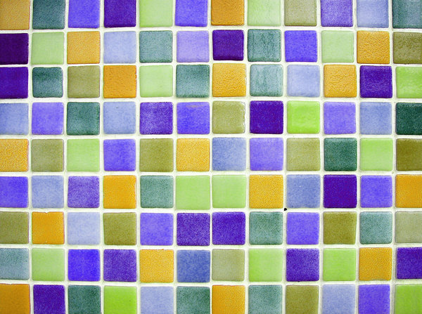 Colour tiles 3: Multicolour ceramic tiles texture. Playa de Gandia, Valencia