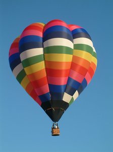 Balloon in blue sky: Northampton Balloon Festival