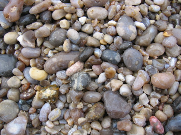 Wet stones and beach