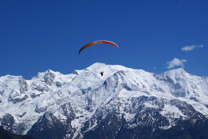 Paragliding over de Mont Blanc