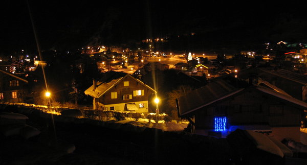 Mountain village by night