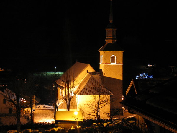 Mountain village by night