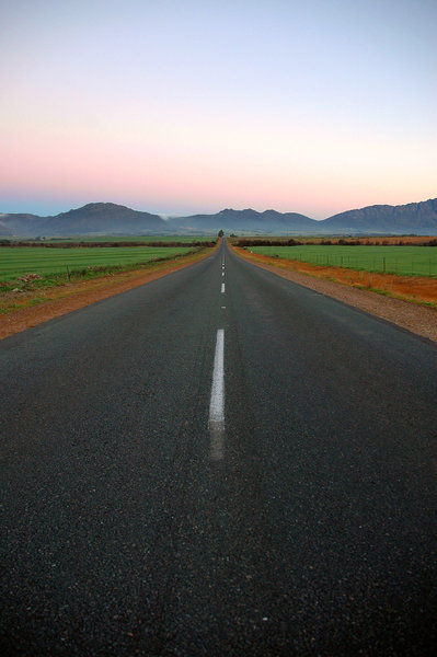Farm Road: Farm road in the Swartland, South Africa.NB: Credit to read 