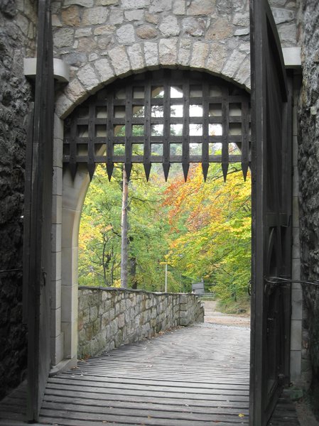 castle's gate in autumn