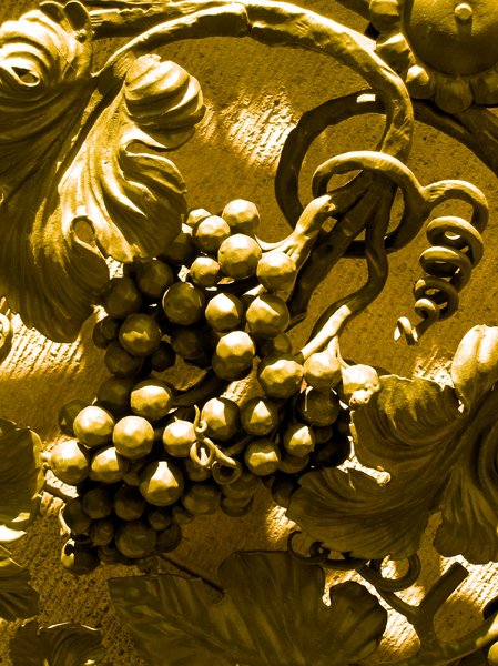 wrought iron golden wine