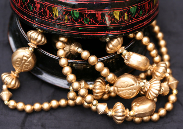 golden baubles and beads