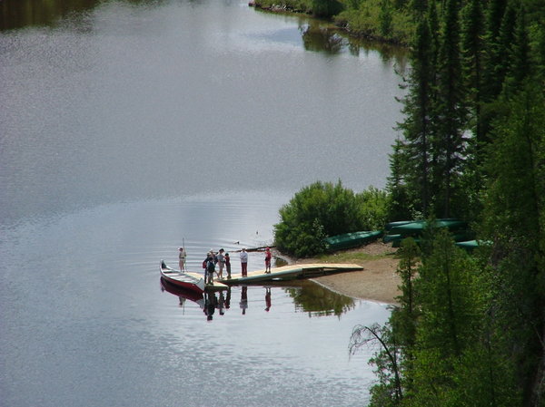 people on lake: Took in aiguebelle's park, Abitibi. QuÃ©bec, Canada.