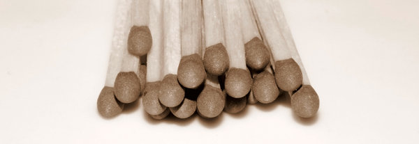 Brown headed matches in sepia
