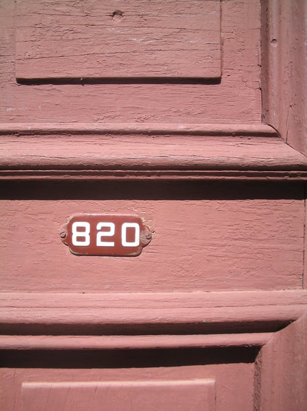 Old door with number