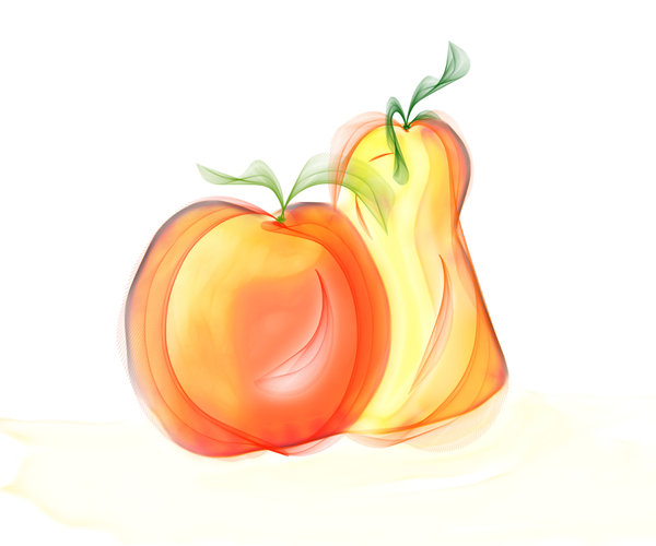 Apple 'n' Pear: Sketch of an apple and pear