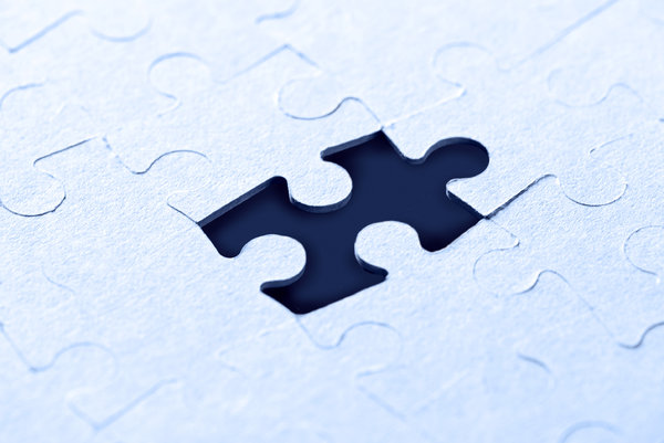 Blue jigsaw: puzzle pieces