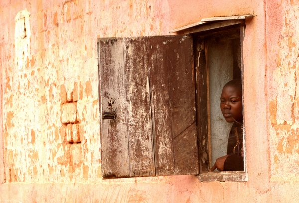 face in a window