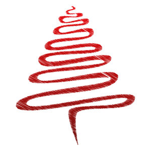 Red Scribble-Weihnachtsbaum.