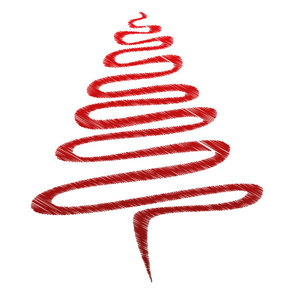 Xmas Tree Scribble vermelho.: 