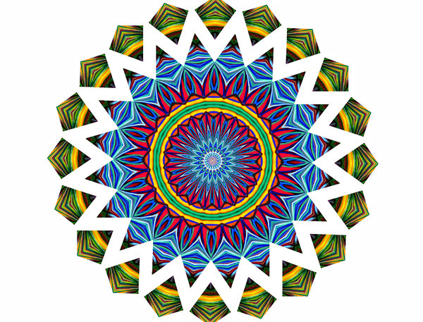 Multicoloured spiky mandala