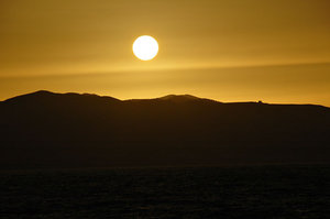 sunset over mountain: somewhere in Crete