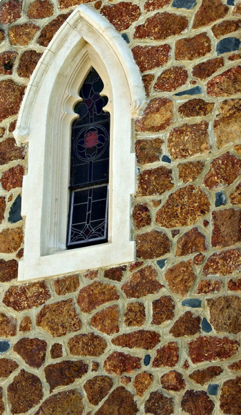 window in stone: window in stone church wall