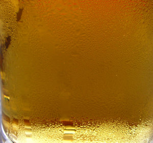 Beer: Glass of cold Lager