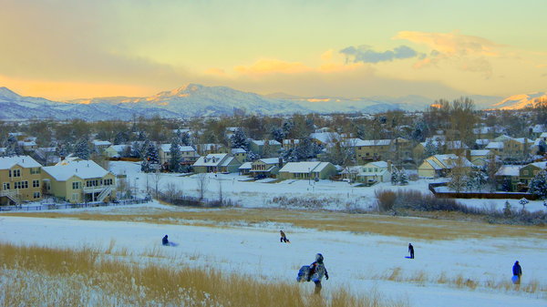 Snowday!: Sledding Hill Park outside of Littleton, Colorado. January 10, 2010.