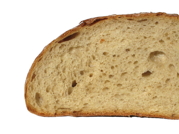 halved bread